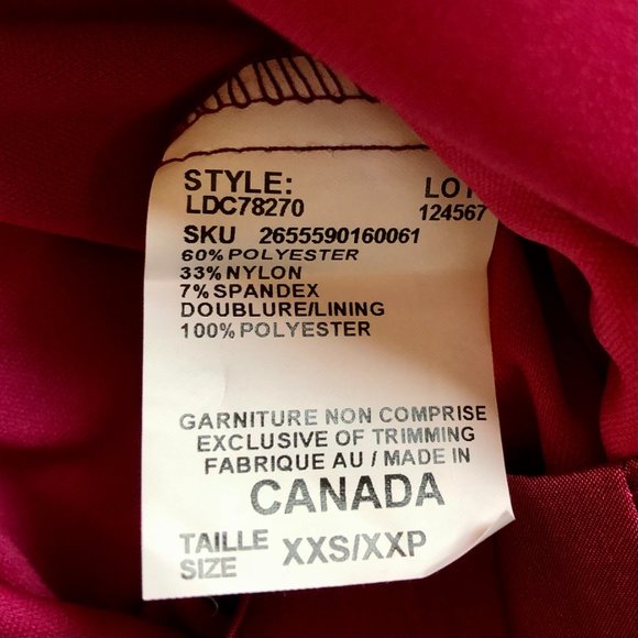*NWT* Cranberry Pleated-Waist Cap-Sleeve Cocktail Dress - Made in Canada - XXS - Picture 15 of 16